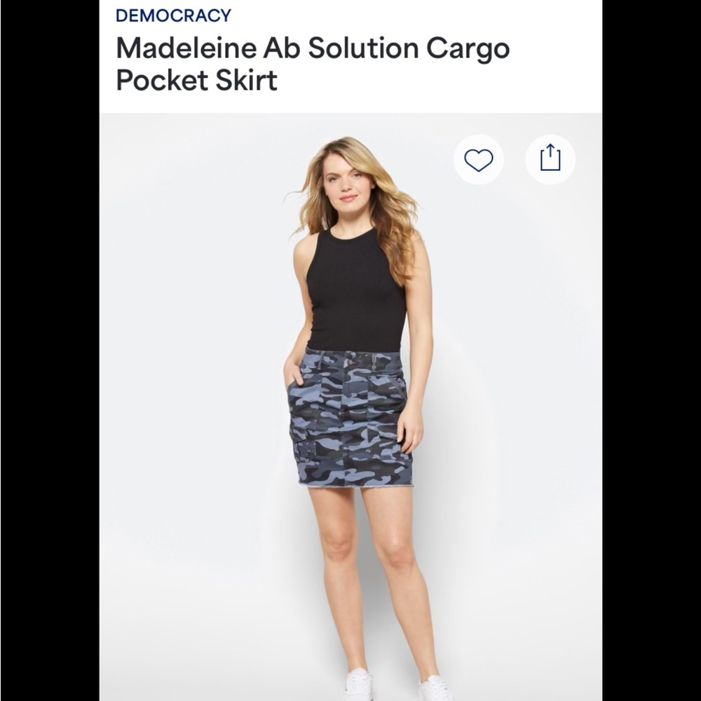 NWT Democracy Camouflage Cargo Skirt